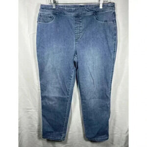 Chicos perfect stretch girlfriend slim leg ankle jeans slip on size 2.5 womens